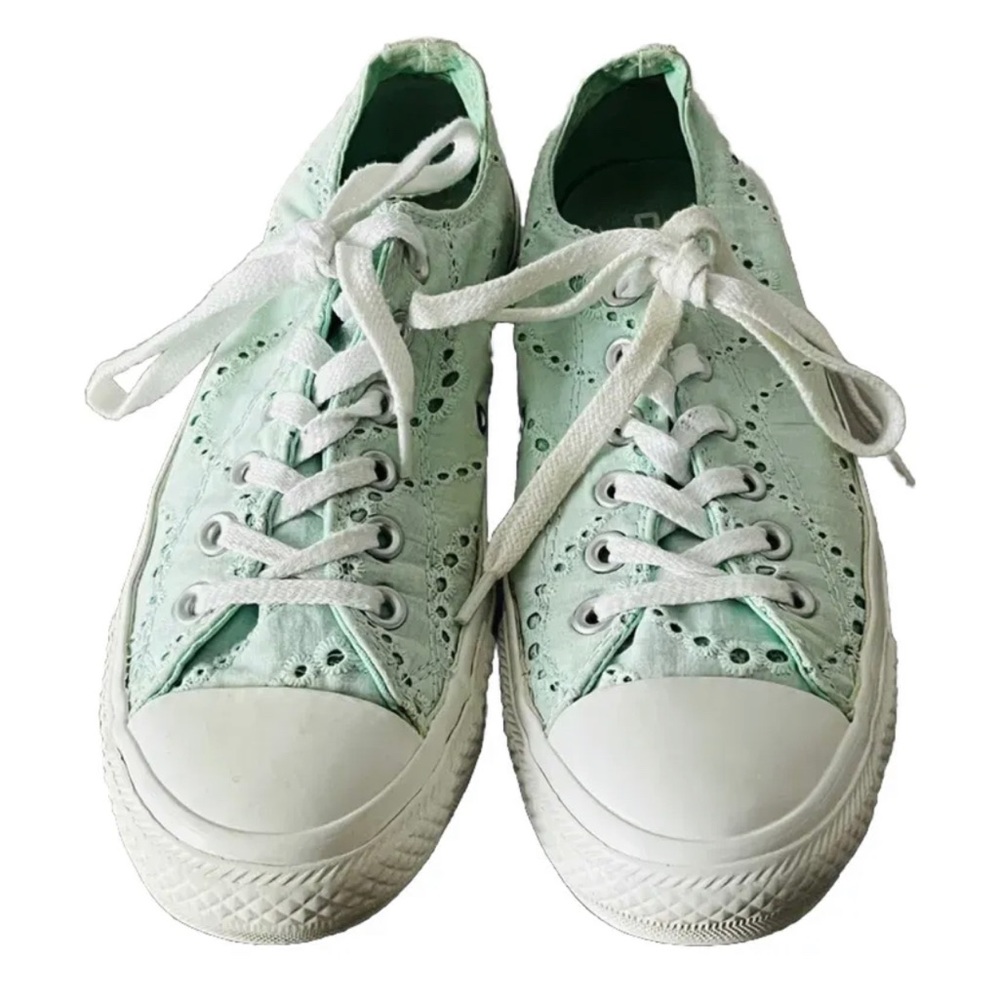 Converse All Star Chuck Taylor shoes Women’s 8 EU 39 Mint Green Sneakers Rare - Picture 1 of 14
